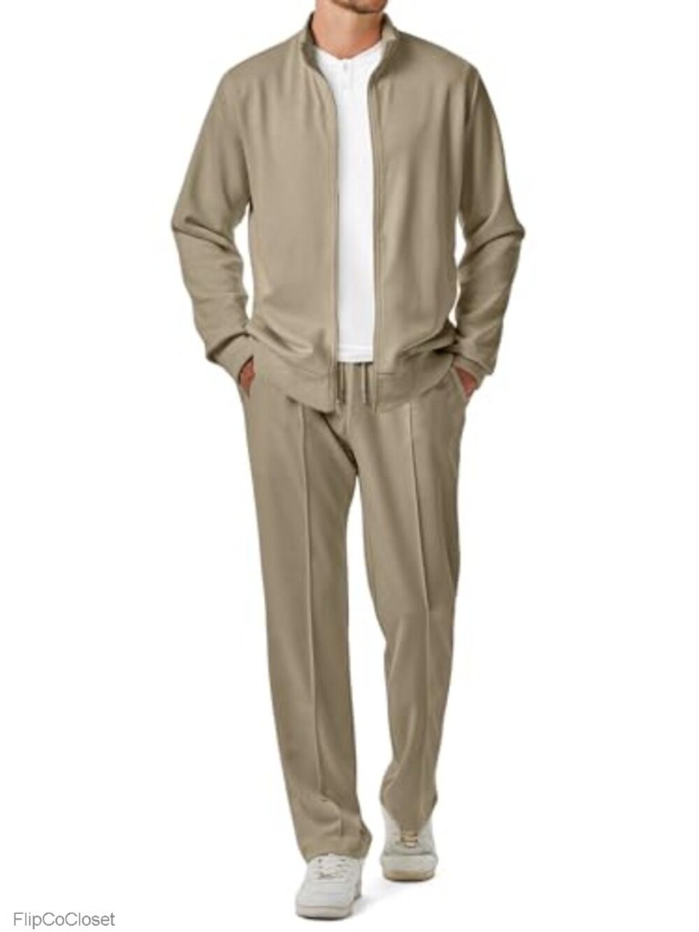 Men's 2 Piece Textured Tracksuit Set Full Zip Jogger Pants Loungewear